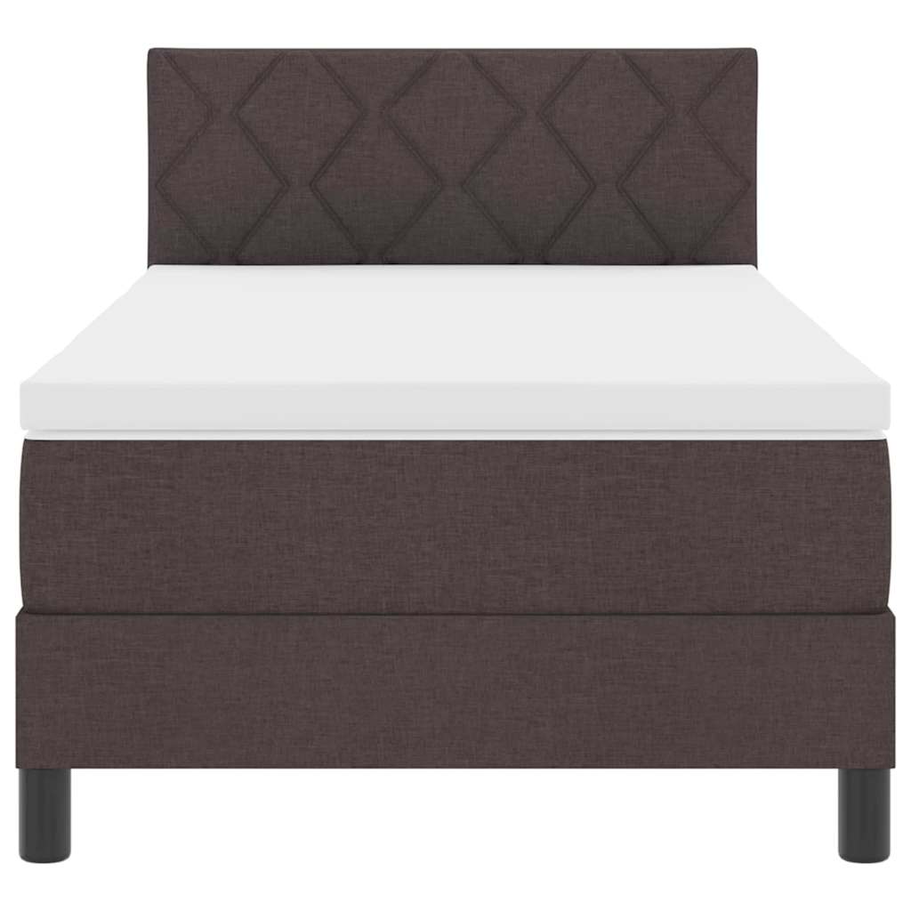 Boxspringbett mit Matratze Dunkelbraun 100 x 200 cm Stoff