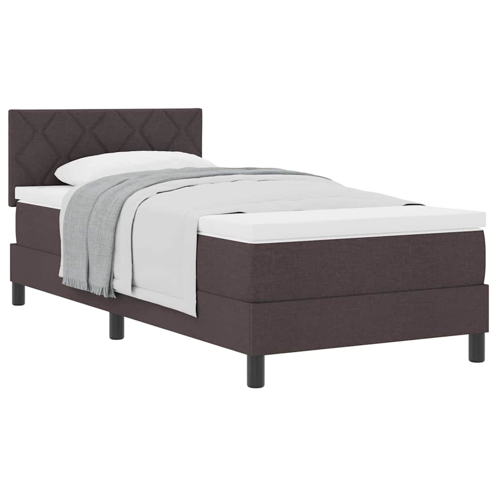 Boxspringbett mit Matratze Dunkelbraun 100 x 200 cm Stoff