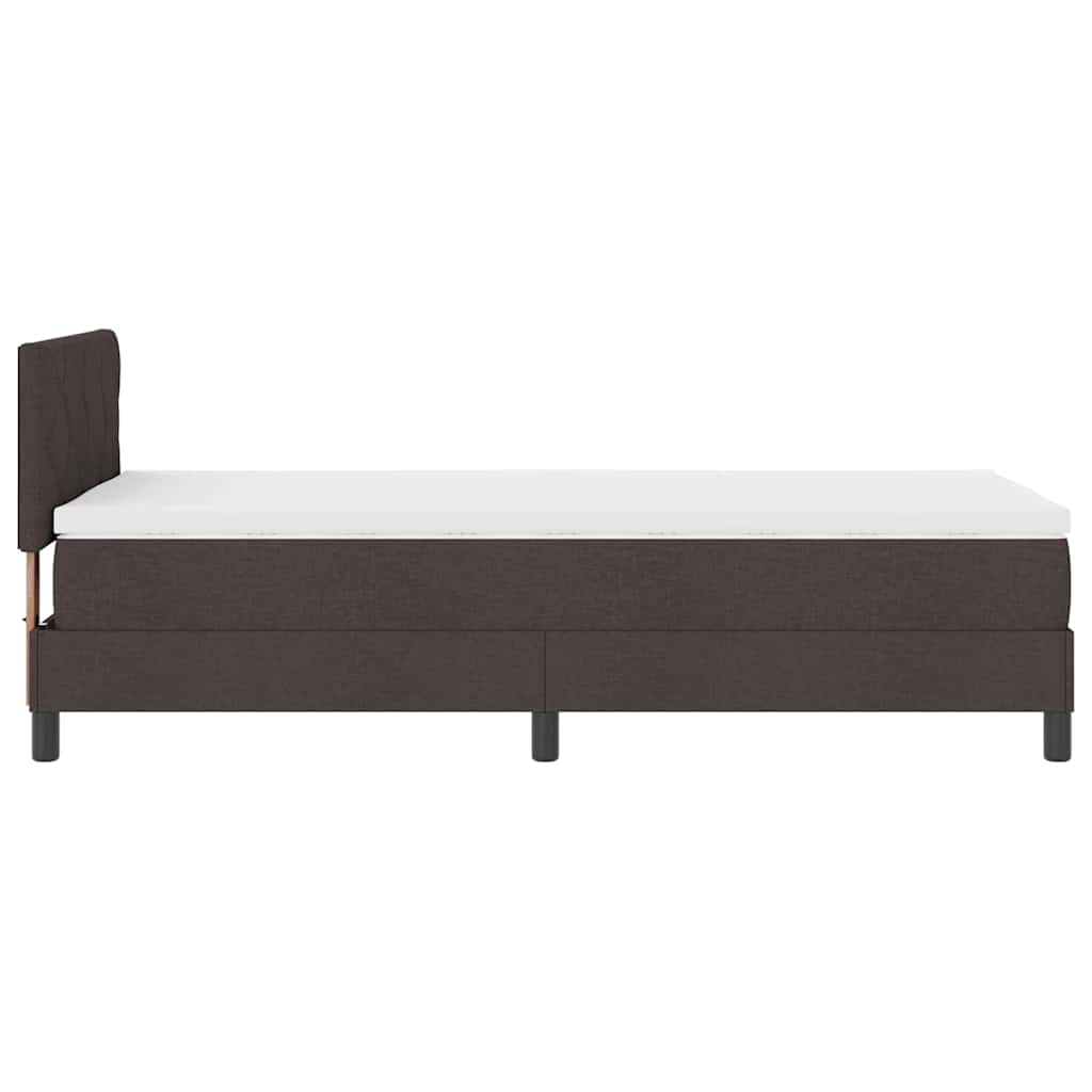 Boxspringbett mit Matratze Dunkelbraun 100 x 200 cm Stoff
