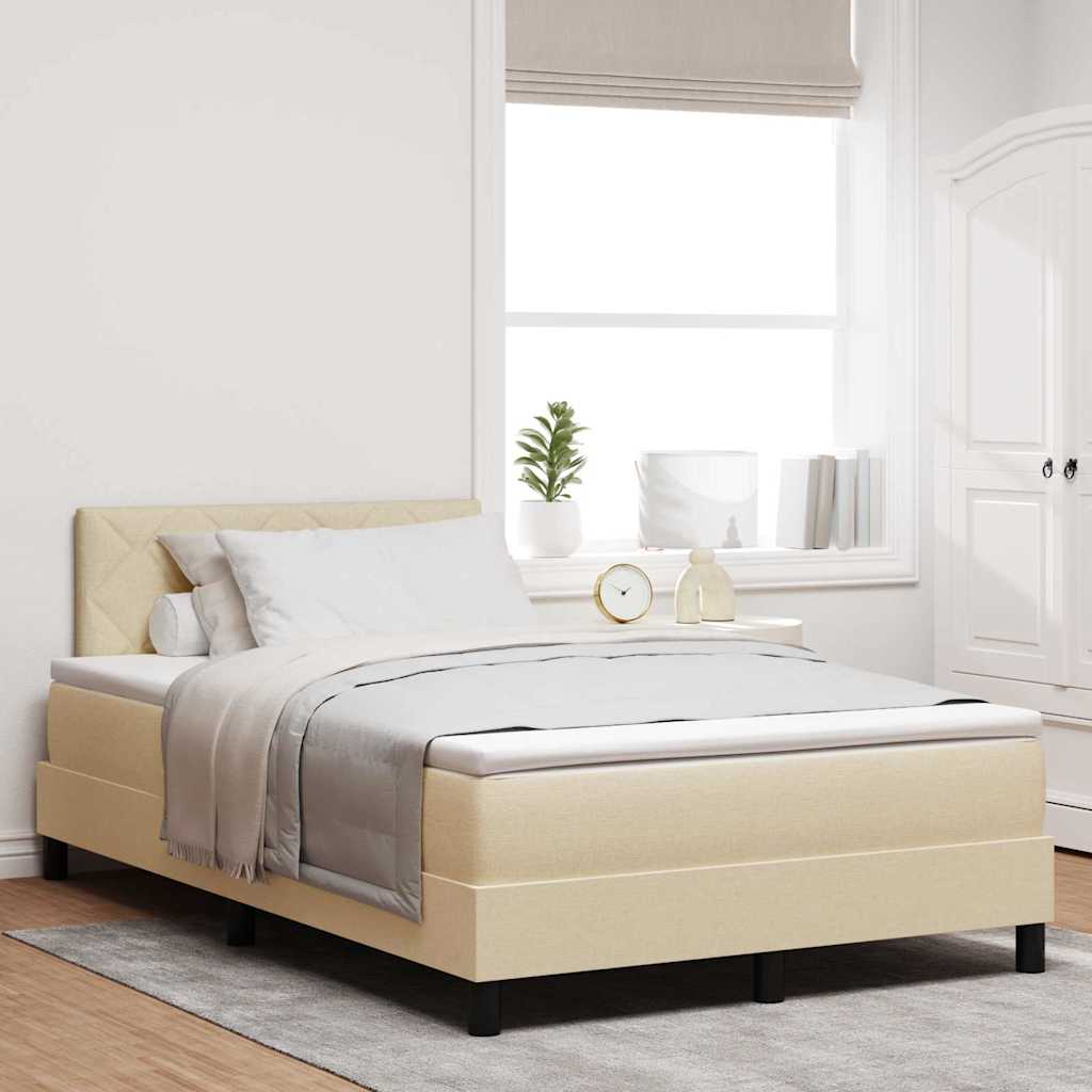 Boxspringbett mit Matratze Creme 120 x 200 cm Stoff