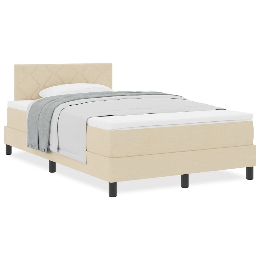 Boxspringbett mit Matratze Creme 120 x 200 cm Stoff