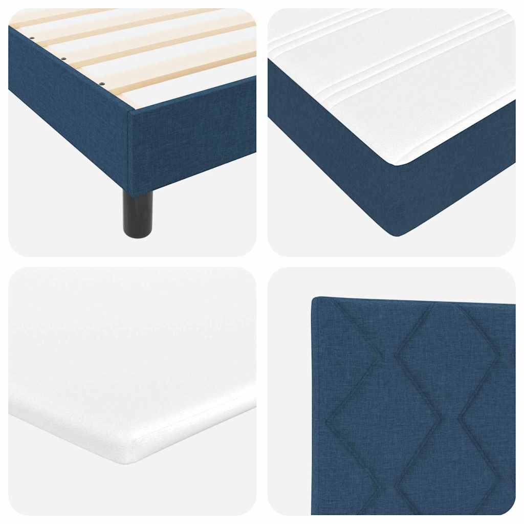 Boxspringbett mit Matratze mit Matratze Blau 140 x 190 cm Stoff