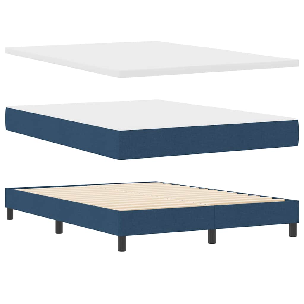 Boxspringbett mit Matratze mit Matratze Blau 140 x 190 cm Stoff