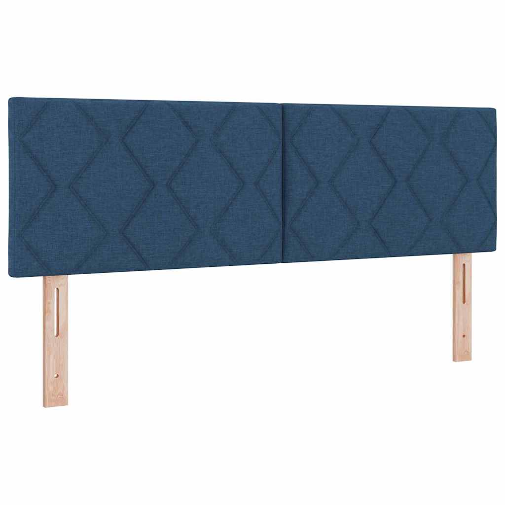 Boxspringbett mit Matratze mit Matratze Blau 140 x 190 cm Stoff