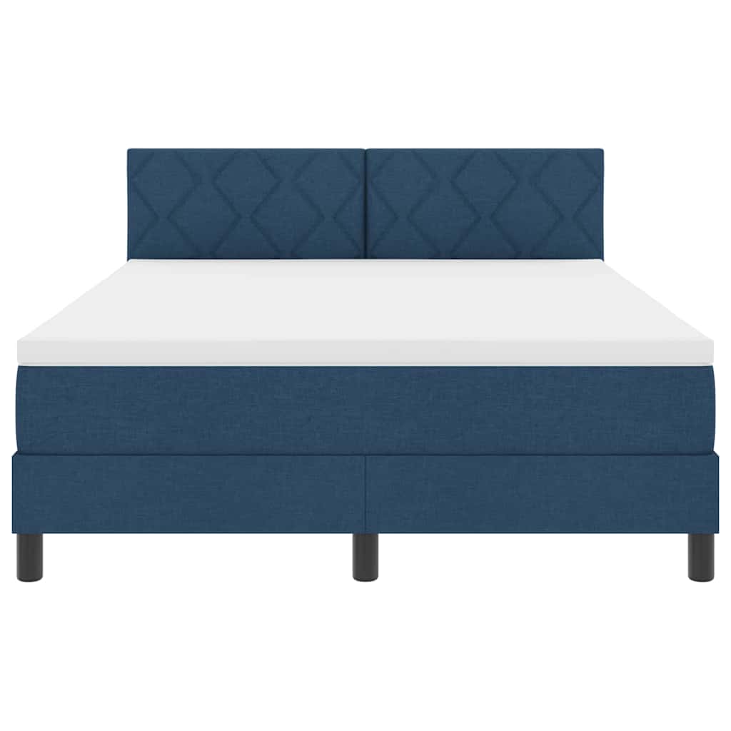 Boxspringbett mit Matratze mit Matratze Blau 140 x 190 cm Stoff