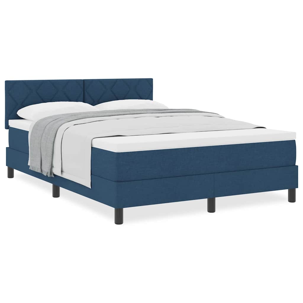 Boxspringbett mit Matratze mit Matratze Blau 140 x 190 cm Stoff