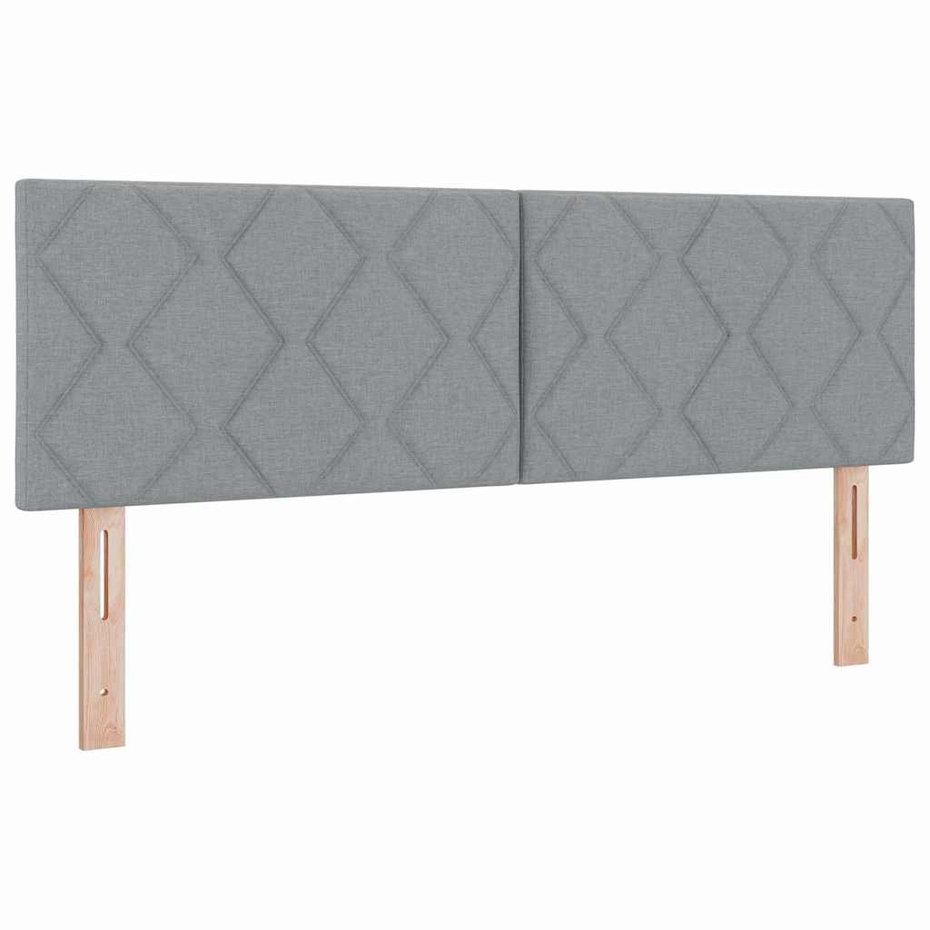 Boxspringbett mit Matratze Hellgrau 140 x 200 cm Stoff