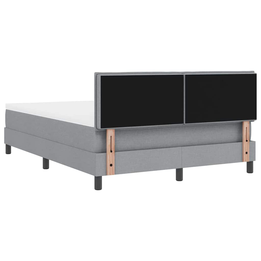 Boxspringbett mit Matratze Hellgrau 140 x 200 cm Stoff