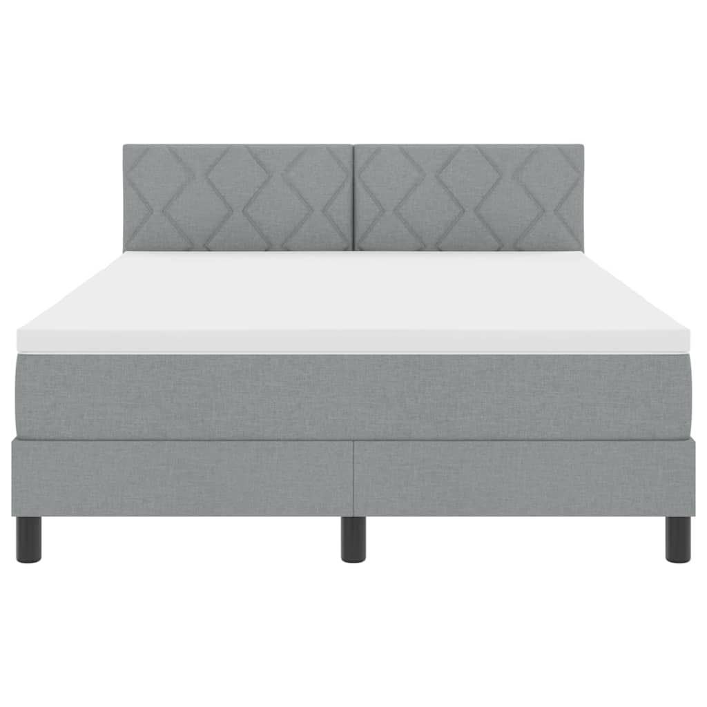 Boxspringbett mit Matratze Hellgrau 140 x 200 cm Stoff
