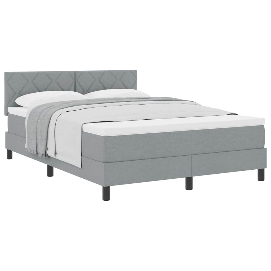 Boxspringbett mit Matratze Hellgrau 140 x 200 cm Stoff