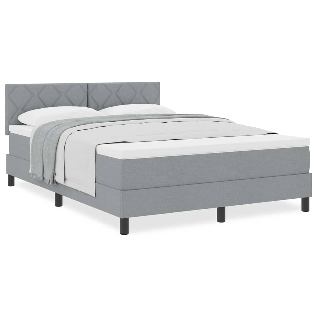 Boxspringbett mit Matratze Hellgrau 140 x 200 cm Stoff