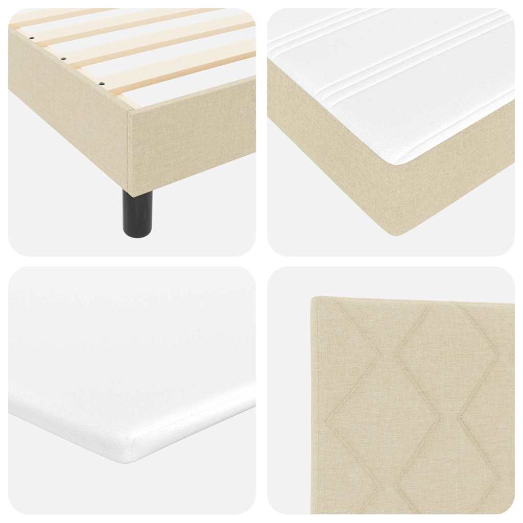 Boxspringbett mit Matratze Creme 140 x 200 cm Stoff