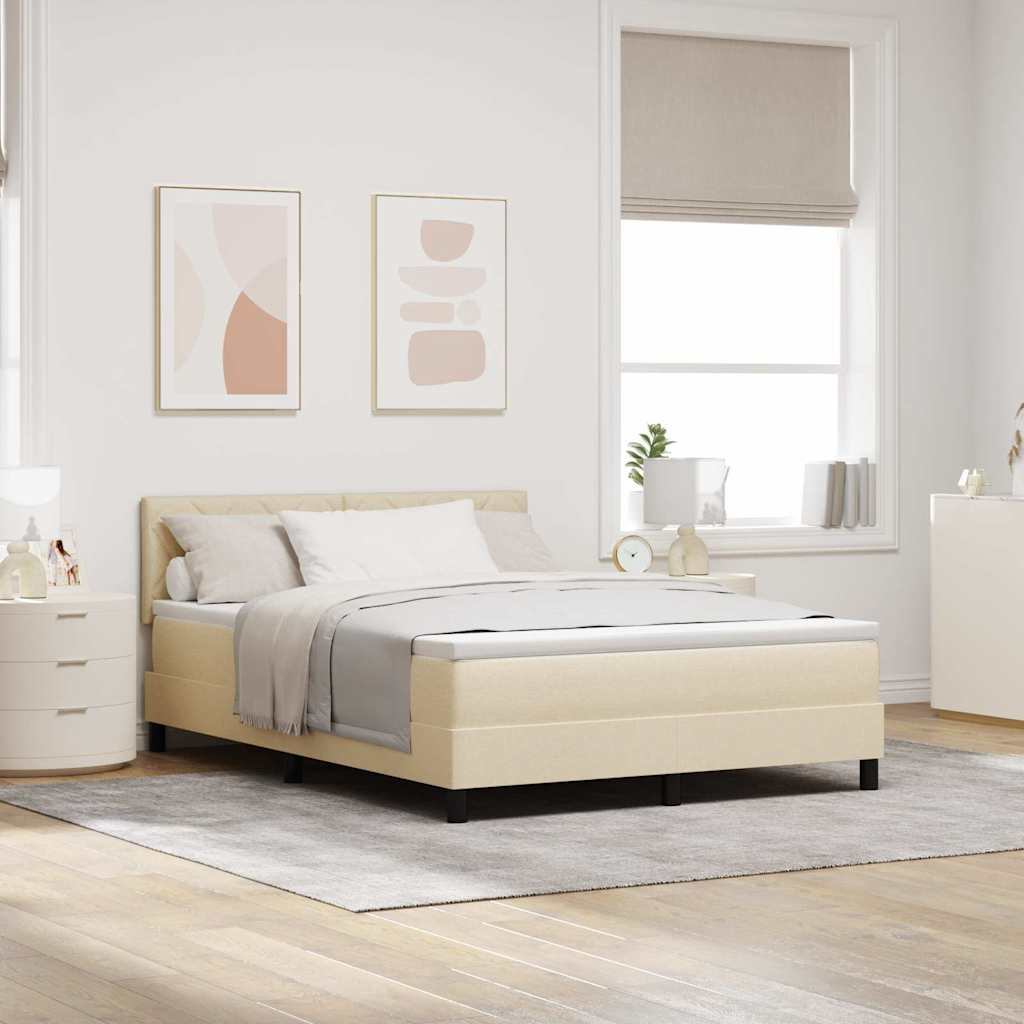 Boxspringbett mit Matratze Creme 140 x 200 cm Stoff