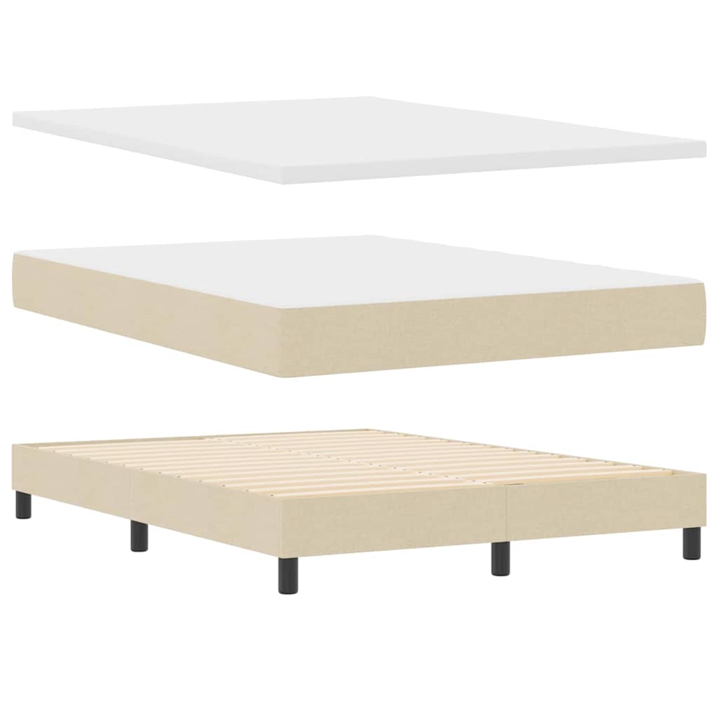 Boxspringbett mit Matratze Creme 140 x 200 cm Stoff