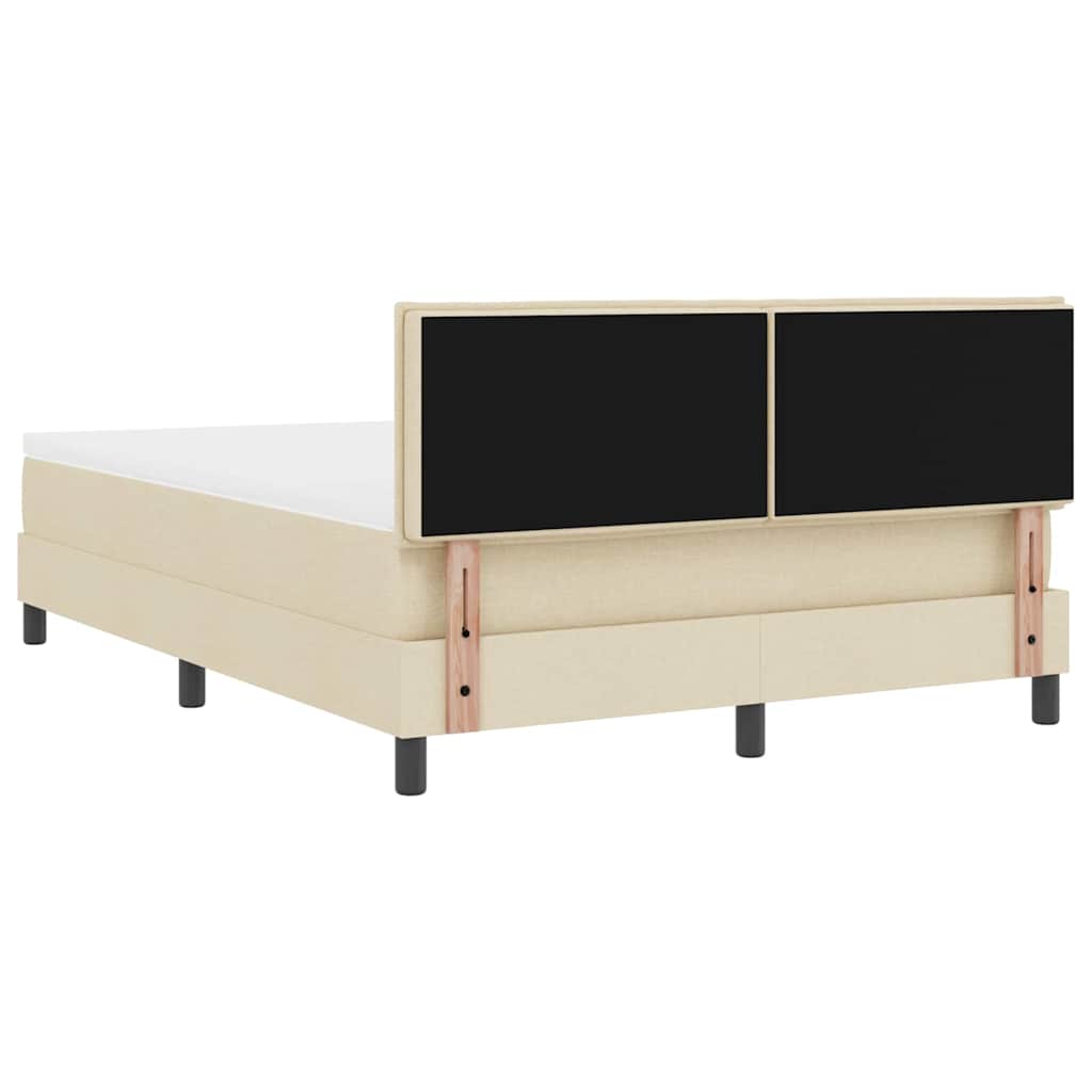 Boxspringbett mit Matratze Creme 140 x 200 cm Stoff