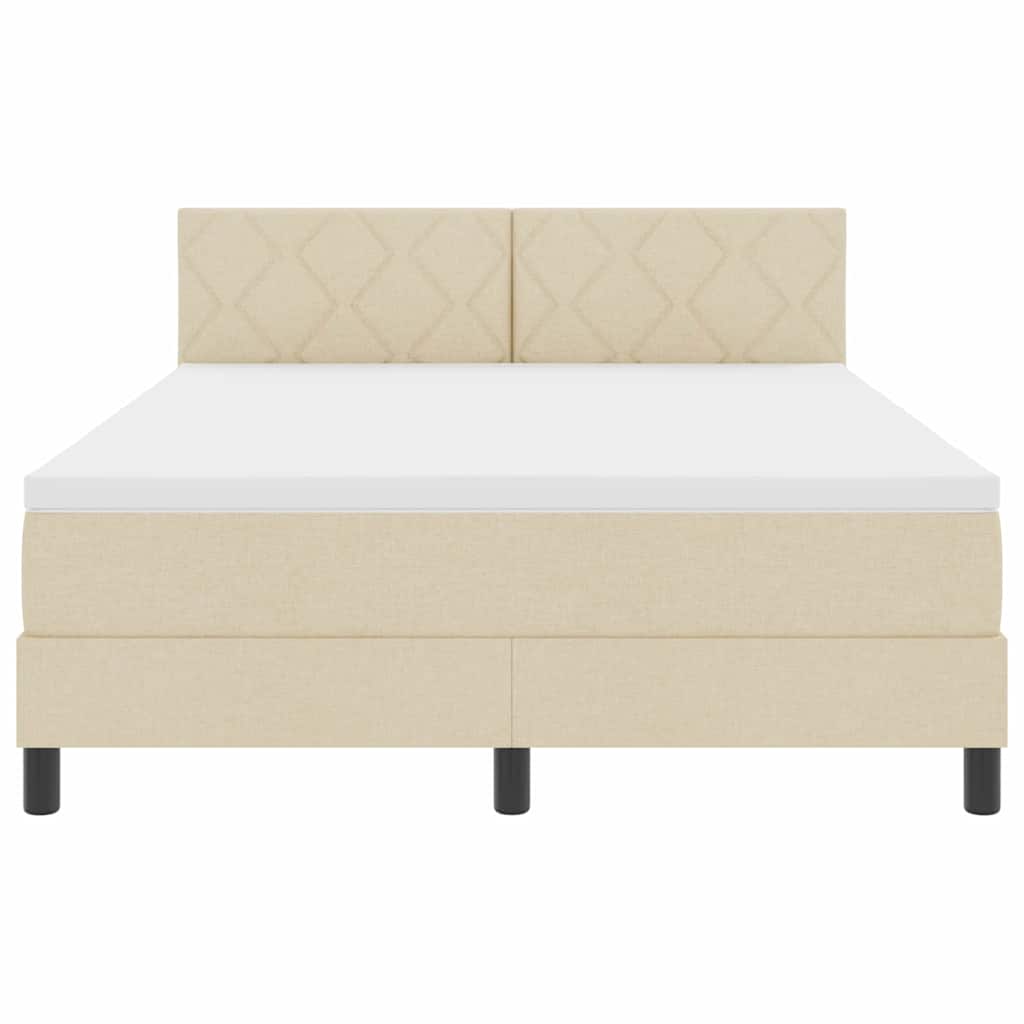 Boxspringbett mit Matratze Creme 140 x 200 cm Stoff
