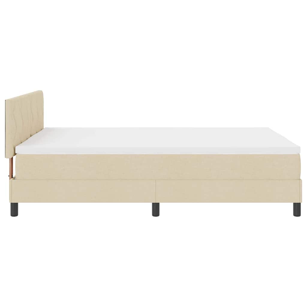 Boxspringbett mit Matratze Creme 140 x 200 cm Stoff