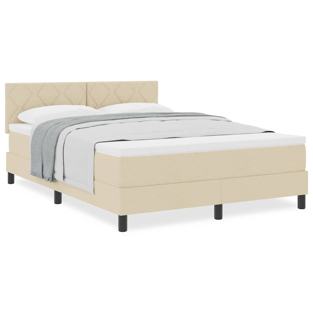 Boxspringbett mit Matratze Creme 140 x 200 cm Stoff