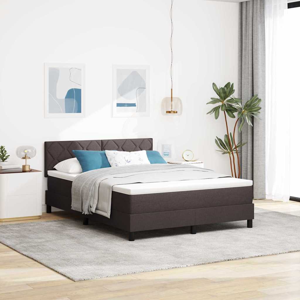 Boxspringbett mit Matratze Dunkelbraun 160 x 200 cm Stoff