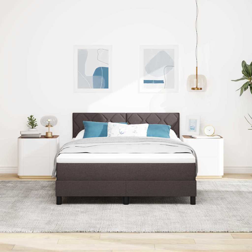 Boxspringbett mit Matratze Dunkelbraun 160 x 200 cm Stoff
