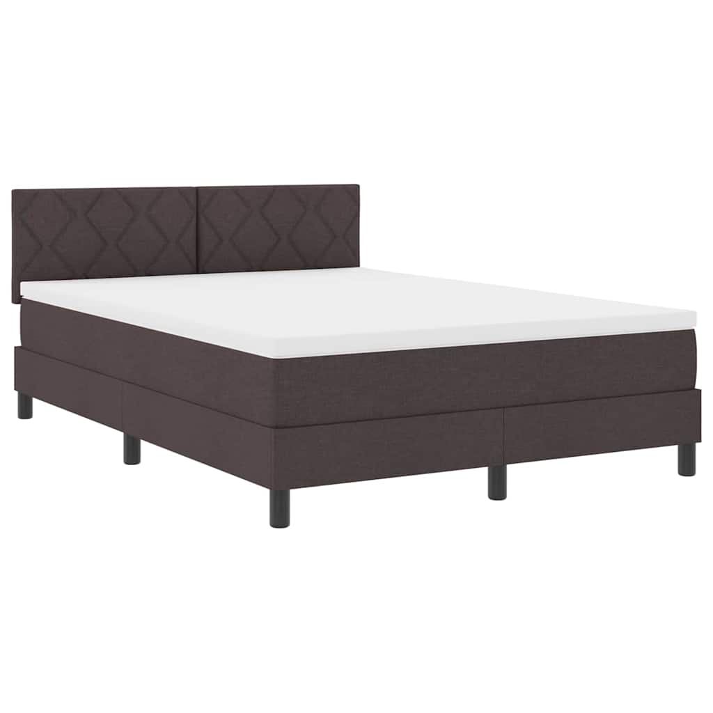 Boxspringbett mit Matratze Dunkelbraun 160 x 200 cm Stoff