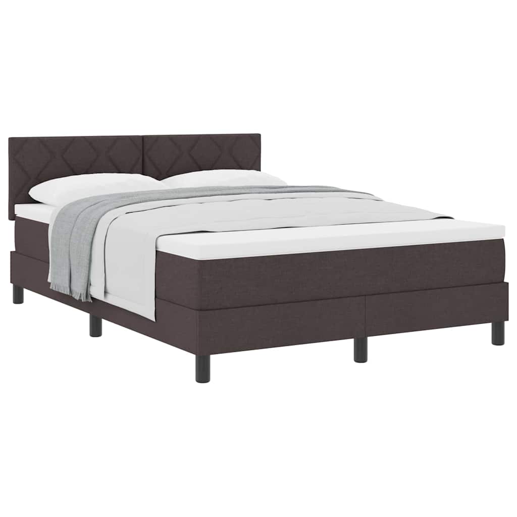 Boxspringbett mit Matratze Dunkelbraun 160 x 200 cm Stoff