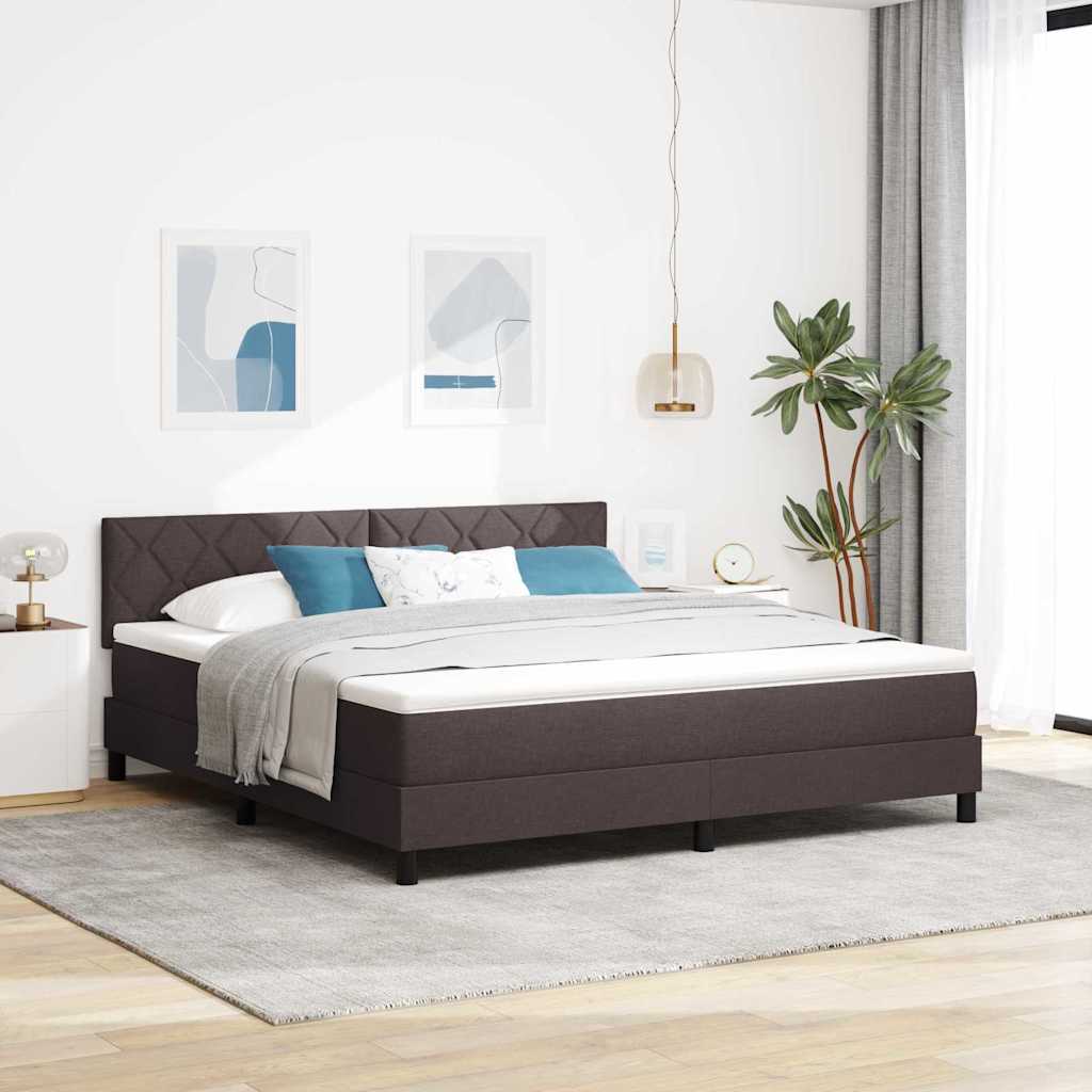 Boxspringbett mit Matratze Dunkelbraun 180 x 200 cm Stoff
