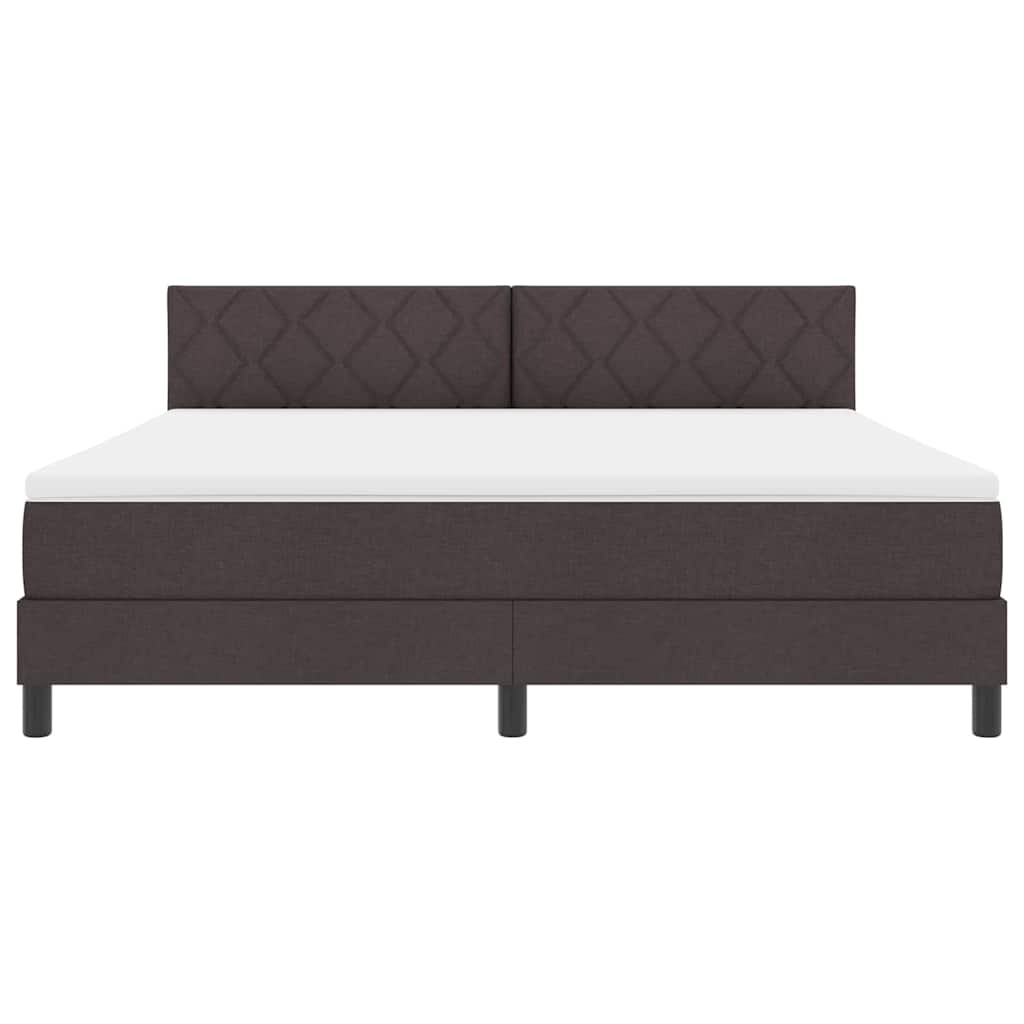 Boxspringbett mit Matratze Dunkelbraun 180 x 200 cm Stoff