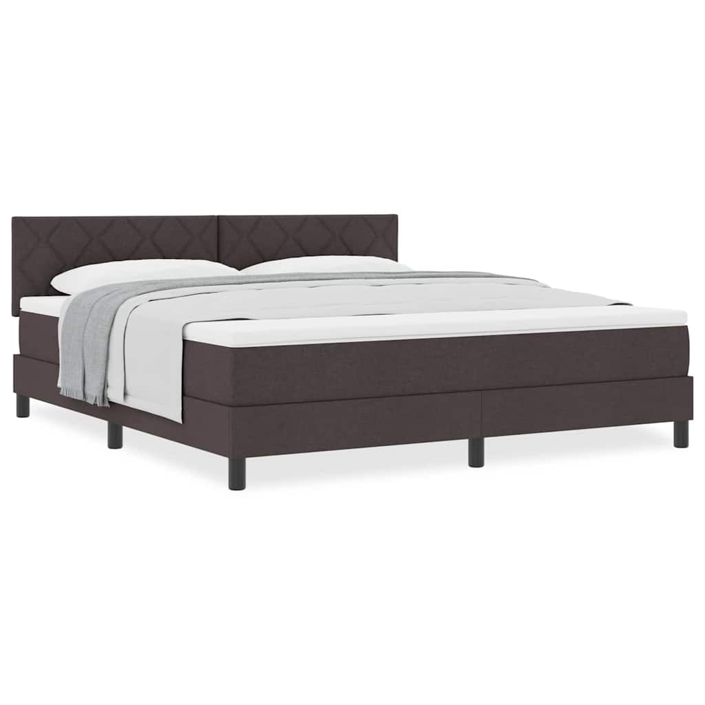 Boxspringbett mit Matratze Dunkelbraun 180 x 200 cm Stoff