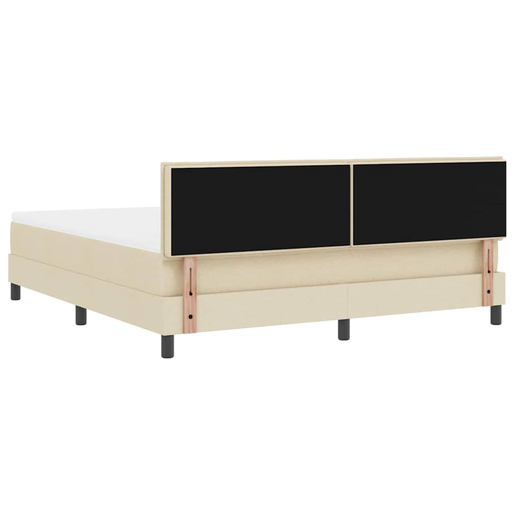 Boxspringbett mit Matratze Creme 180 x 200 cm Stoff