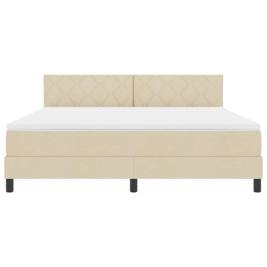 Boxspringbett mit Matratze Creme 180 x 200 cm Stoff