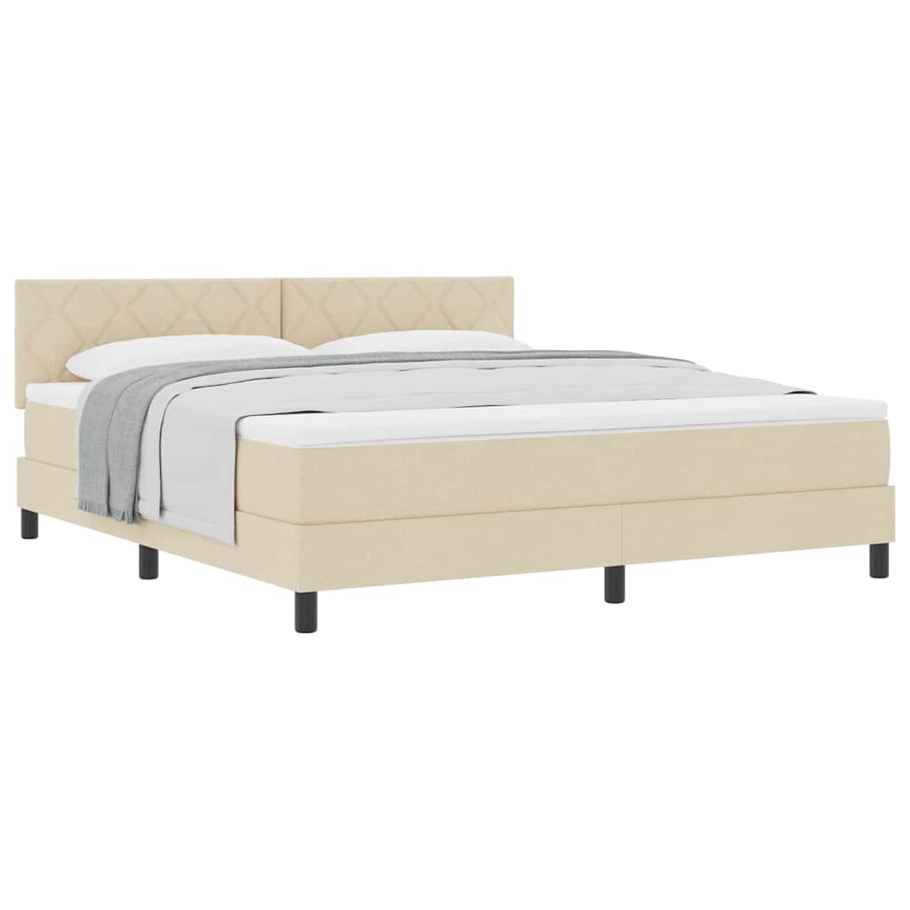 Boxspringbett mit Matratze Creme 180 x 200 cm Stoff