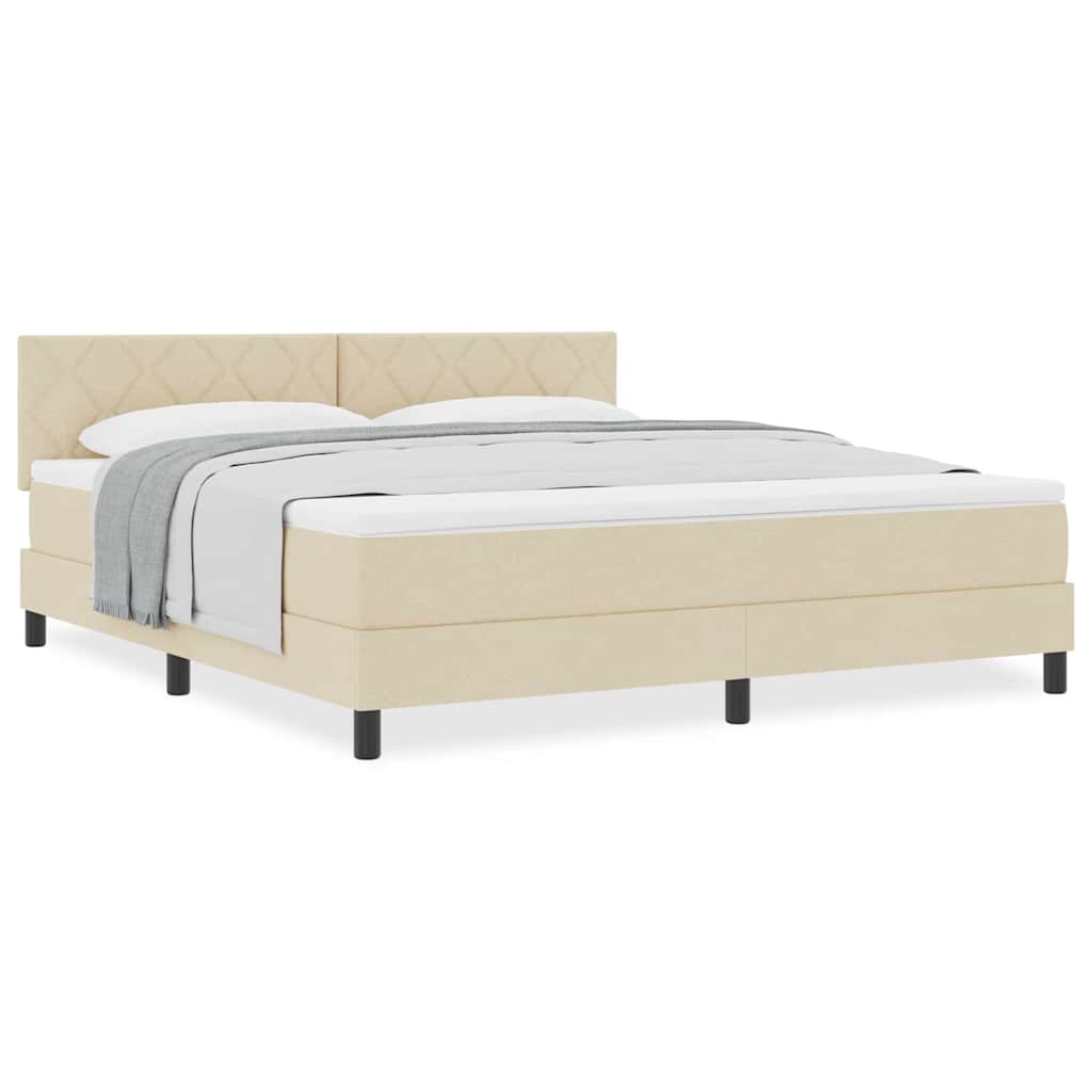 Boxspringbett mit Matratze Creme 180 x 200 cm Stoff