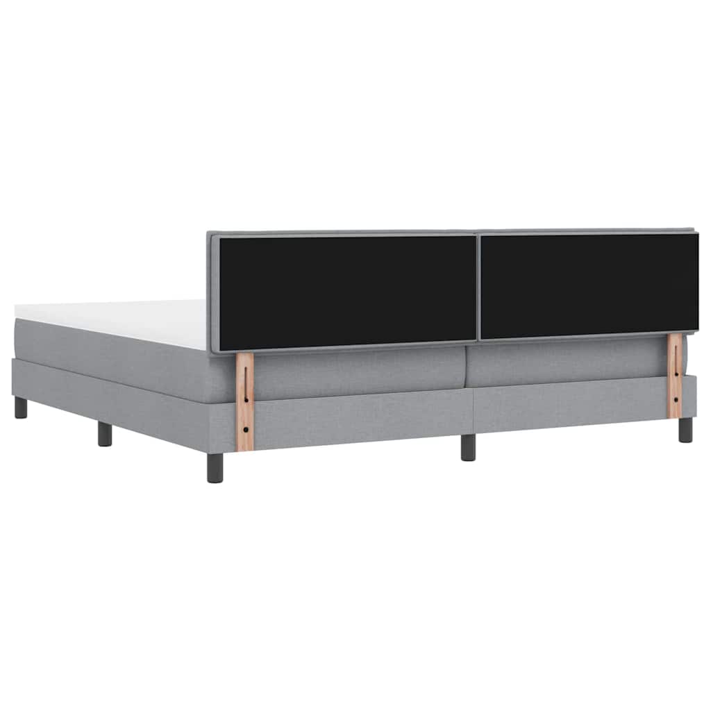 Boxspringbett mit Matratze Hellgrau 200 x 200 cm Stoff