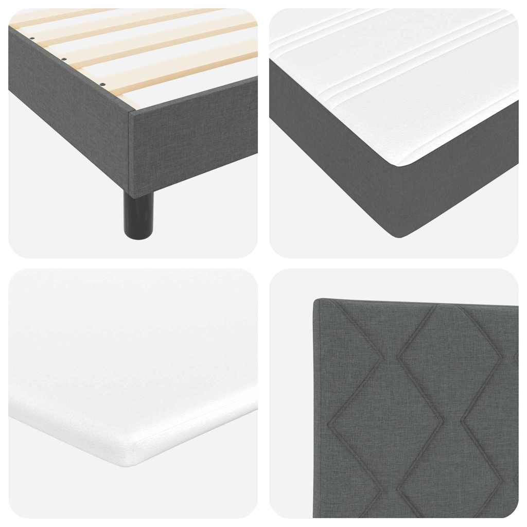 Boxspringbett mit Matratze Dunkelgrau 200 x 200 cm Stoff