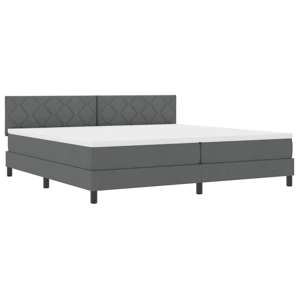 Boxspringbett mit Matratze Dunkelgrau 200 x 200 cm Stoff