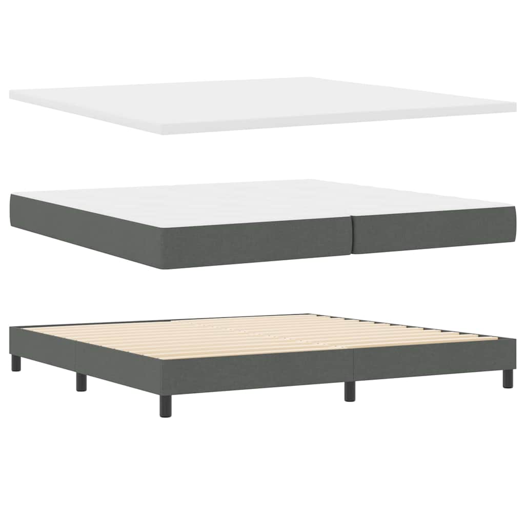 Boxspringbett mit Matratze Dunkelgrau 200 x 200 cm Stoff