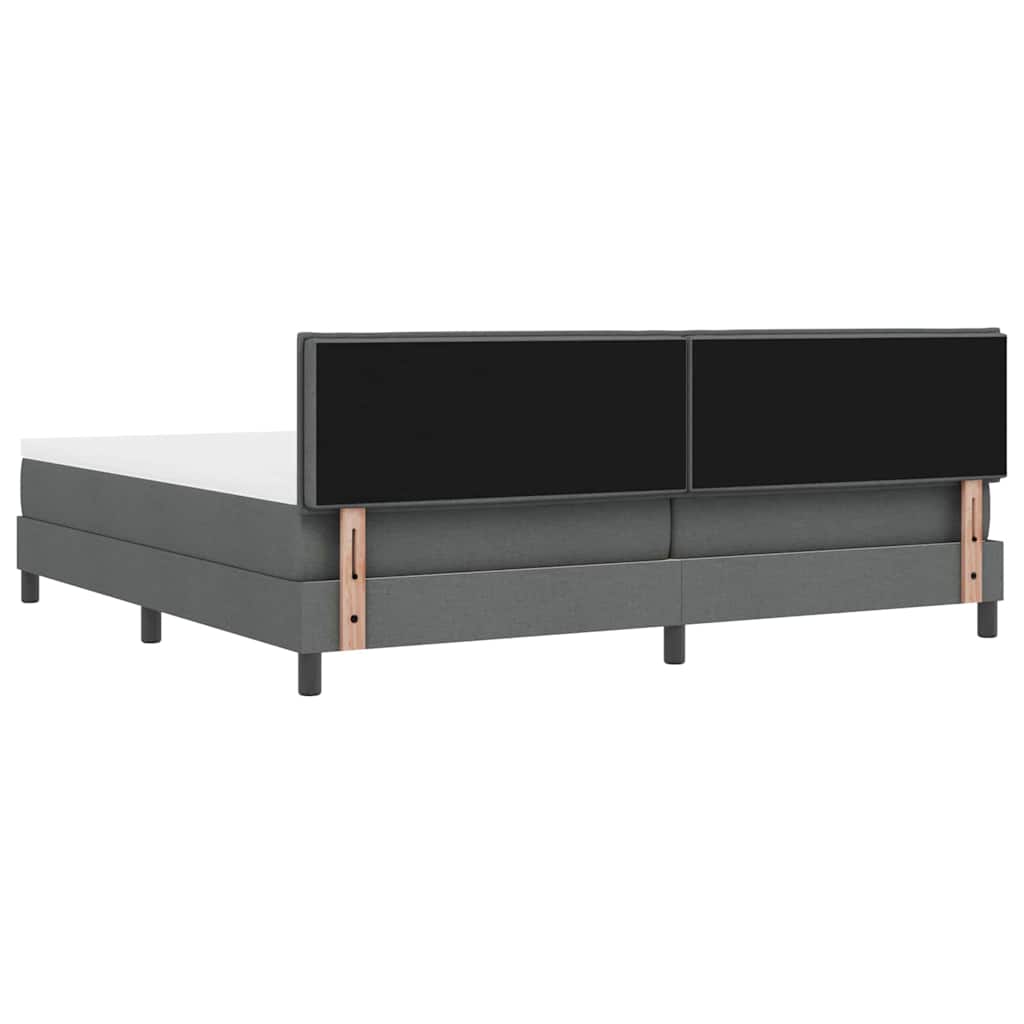 Boxspringbett mit Matratze Dunkelgrau 200 x 200 cm Stoff