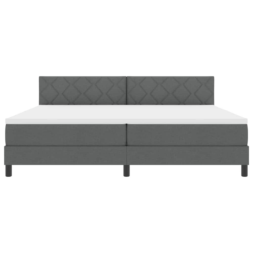 Boxspringbett mit Matratze Dunkelgrau 200 x 200 cm Stoff