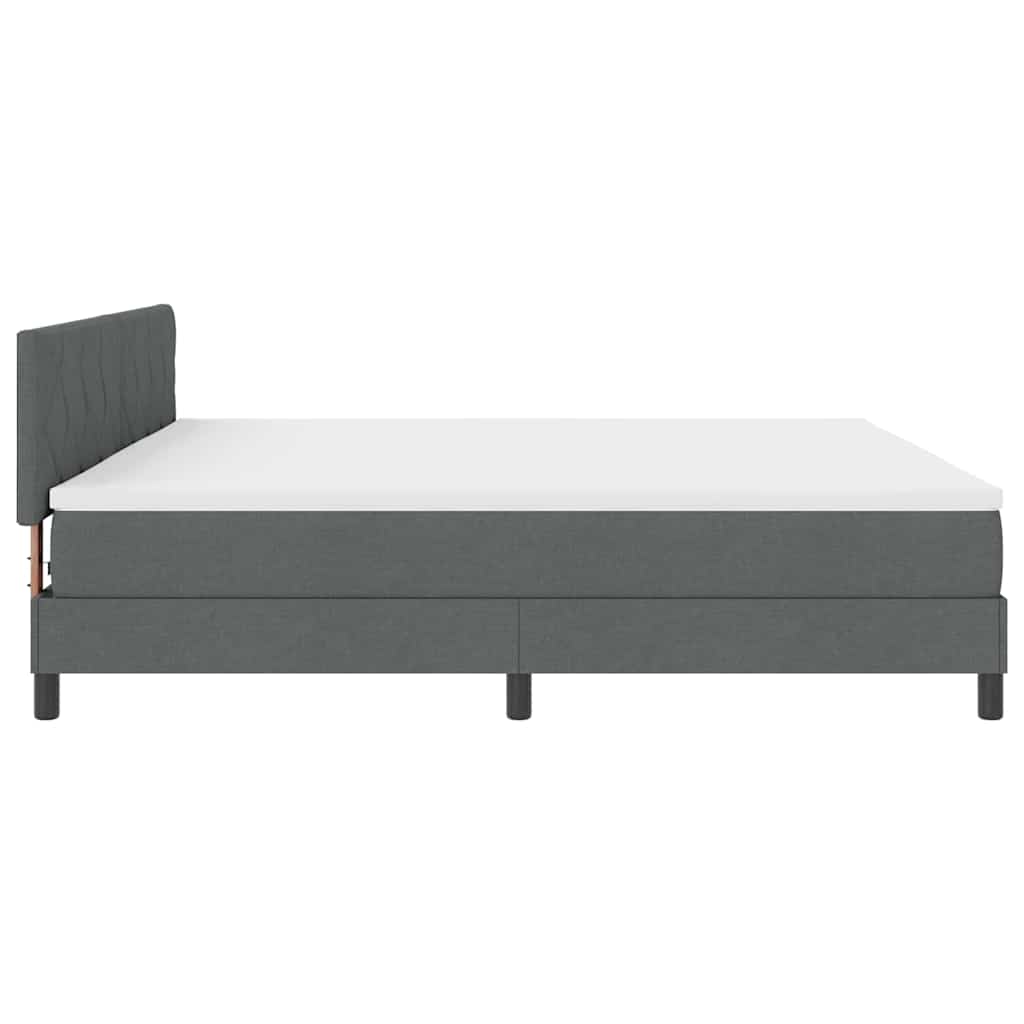 Boxspringbett mit Matratze Dunkelgrau 200 x 200 cm Stoff