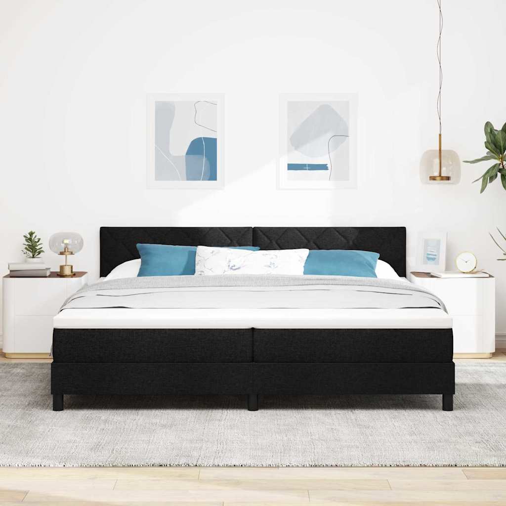 Boxspringbett mit Matratze Schwarz 200 x 200 cm Stoff