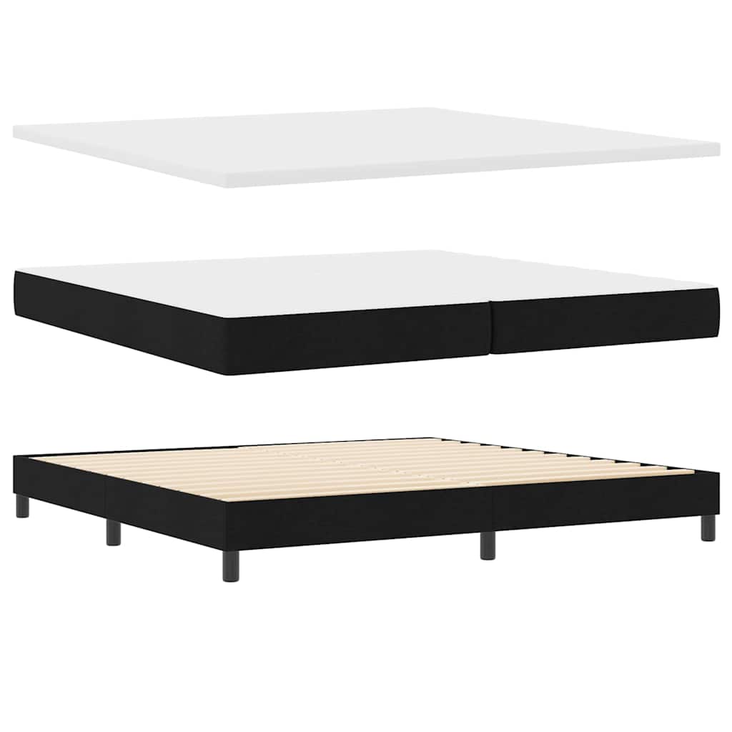 Boxspringbett mit Matratze Schwarz 200 x 200 cm Stoff