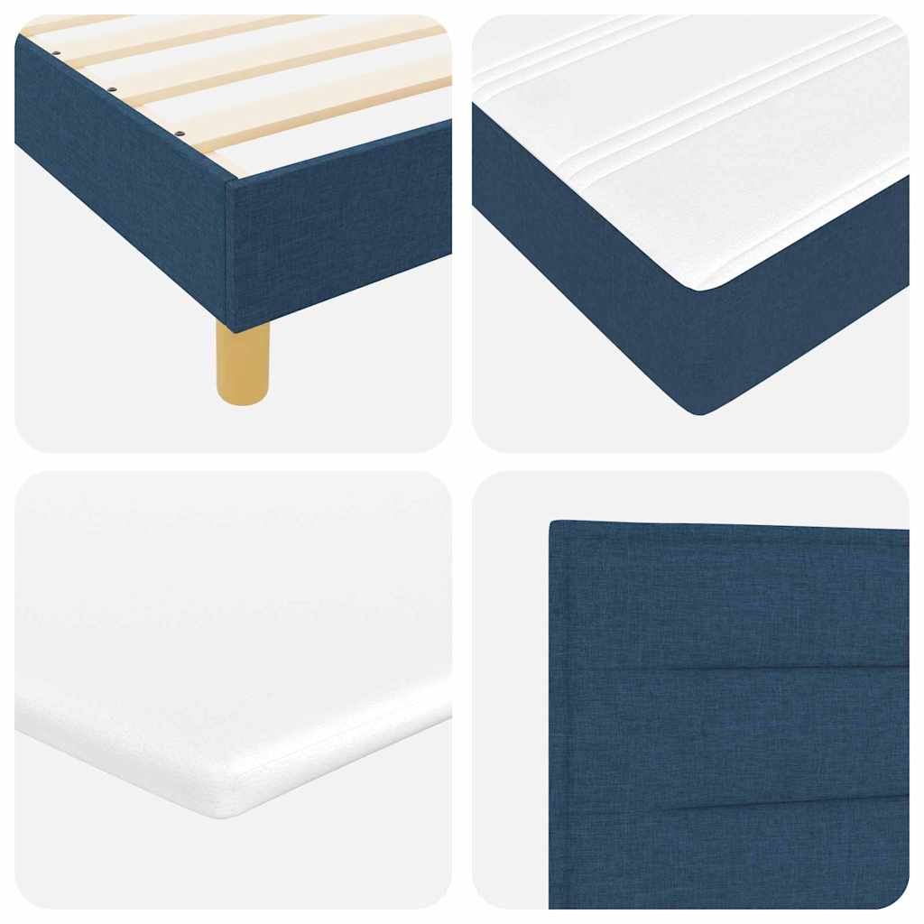 Boxspringbett mit Matratze mit Matratze Blau 80 x 200 cm Stoff