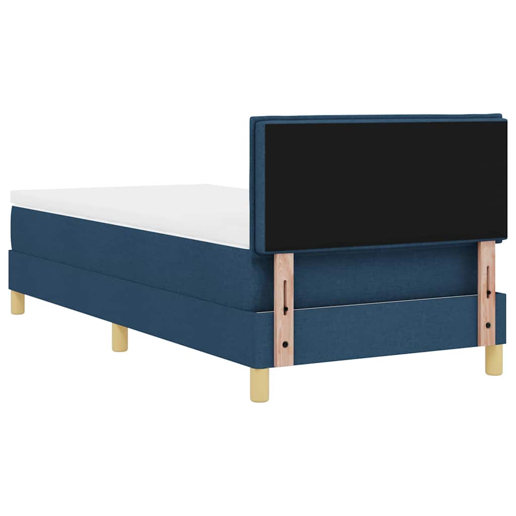 Boxspringbett mit Matratze mit Matratze Blau 80 x 200 cm Stoff