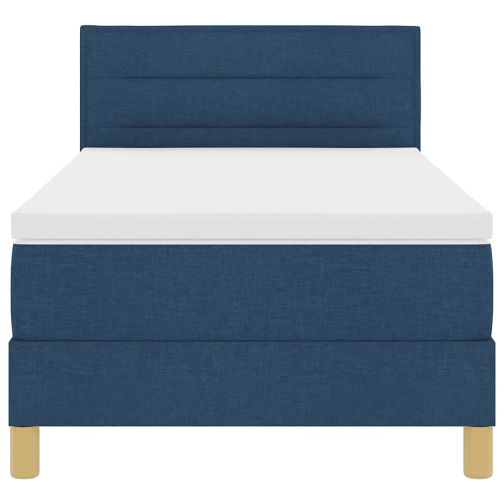 Boxspringbett mit Matratze mit Matratze Blau 80 x 200 cm Stoff