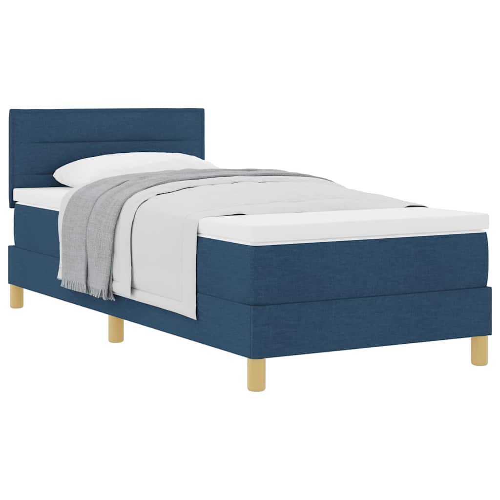 Boxspringbett mit Matratze mit Matratze Blau 80 x 200 cm Stoff