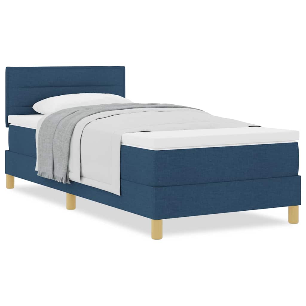 Boxspringbett mit Matratze mit Matratze Blau 80 x 200 cm Stoff