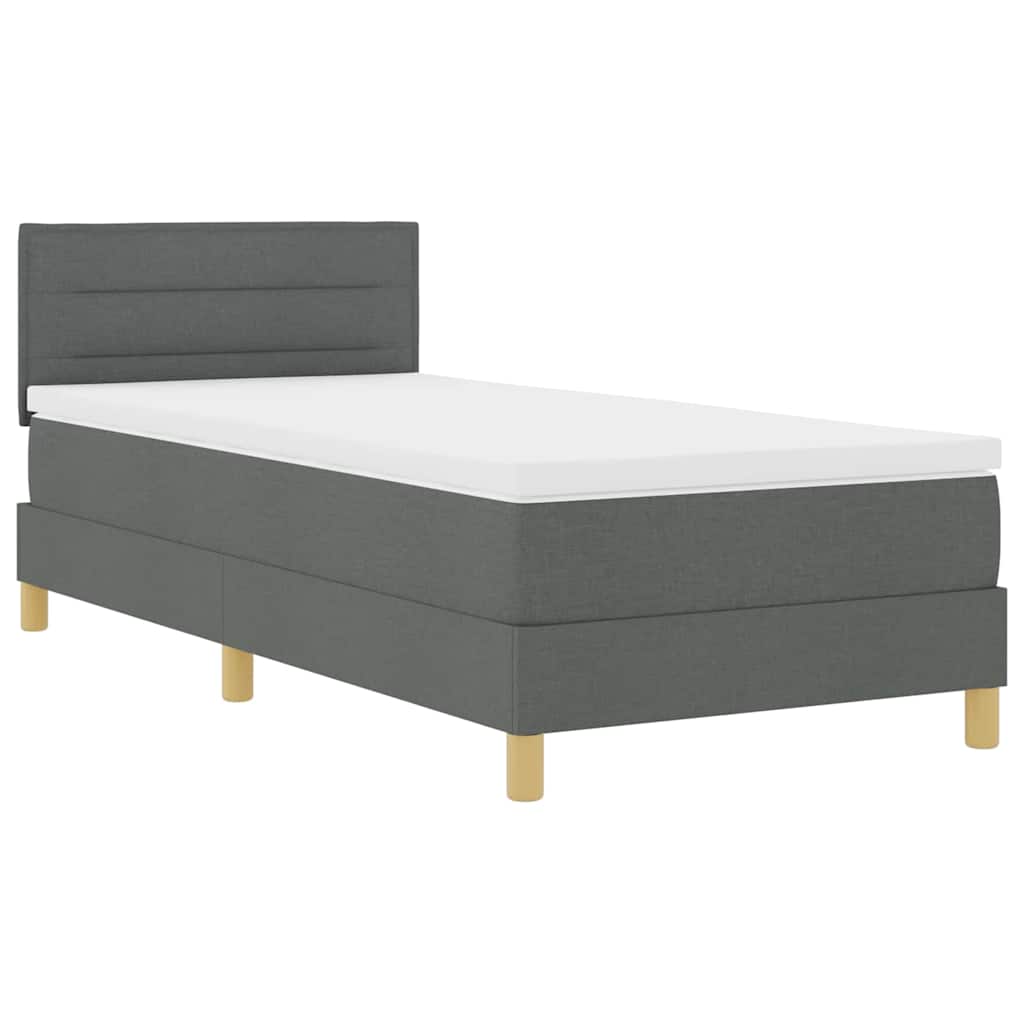 Boxspringbett mit Matratze Dunkelgrau 90 x 190 cm Stoff