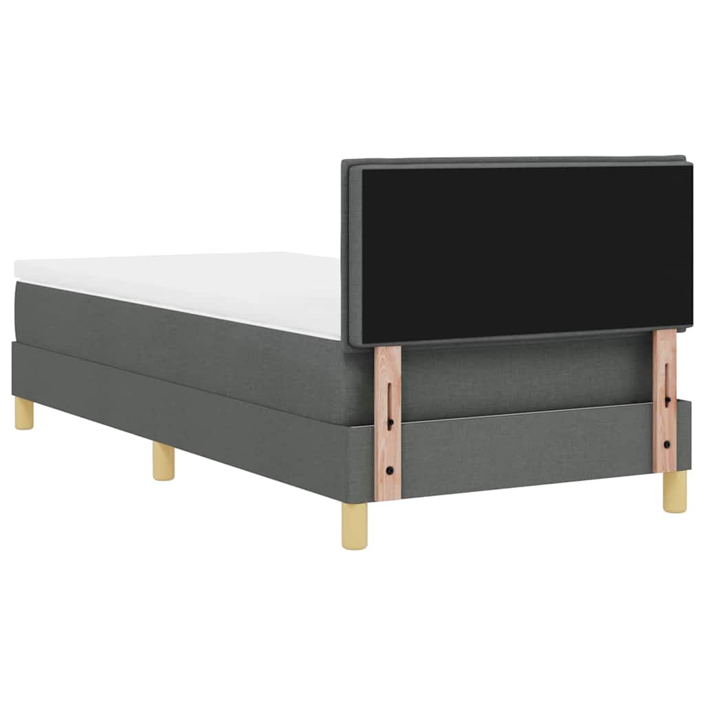 Boxspringbett mit Matratze Dunkelgrau 90 x 190 cm Stoff