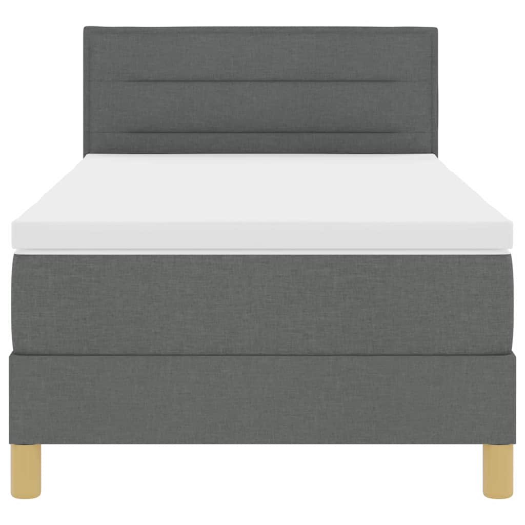 Boxspringbett mit Matratze Dunkelgrau 90 x 190 cm Stoff